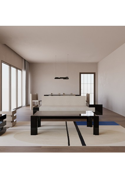 De Stijl Siyah Ahşap Orta Sehpa fırsatları