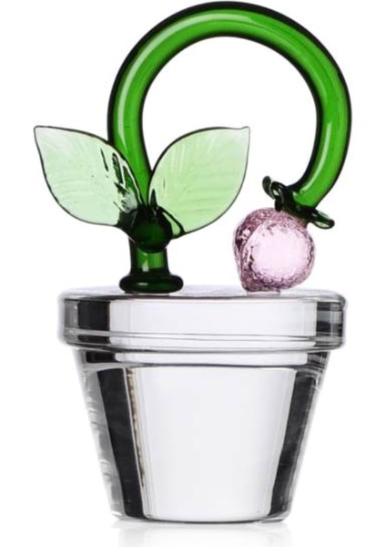Fruits & Flowers No:14 Çilek Figürlü Cam Dekoratif Obje