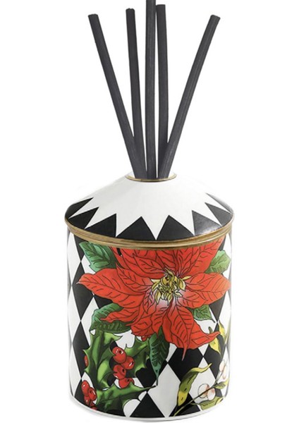 Parterre Black With Poinsettia Reed Diffuser Tarçın ve Portakal Oda Kokusu 11 cm