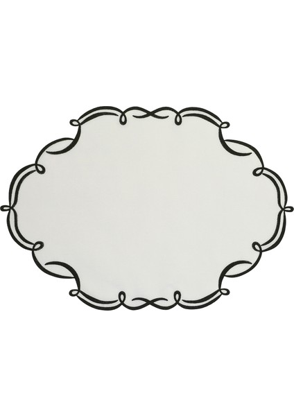 Bella 2’li Siyah Nakışlı Amerikan Servis