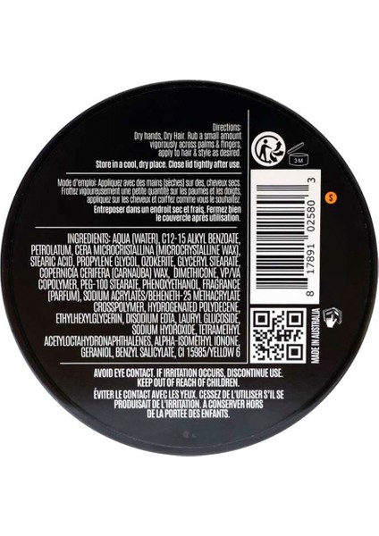 Texture Cream Orta Tutuş ve Düşük Parlaklık Erkek Wax 100 gr