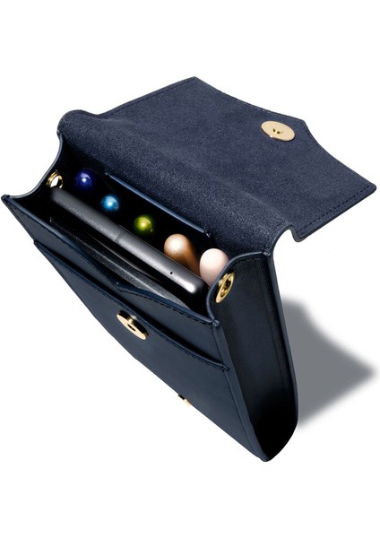 The Pendant Purse Lacivert Deri Kadın Omuz Çantası indirimleri