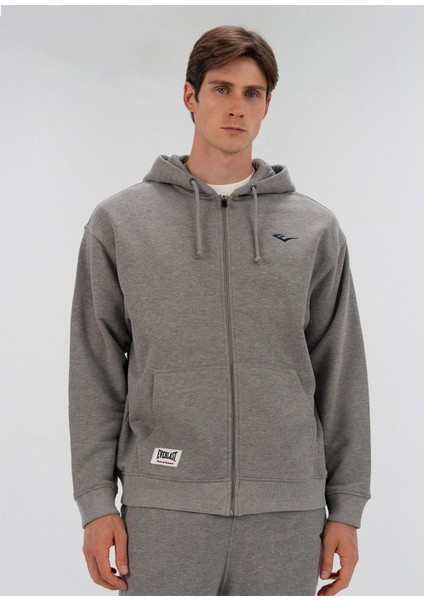 Heritage Champions Gri Fermuarlı Unisex Spor Sweatshirt