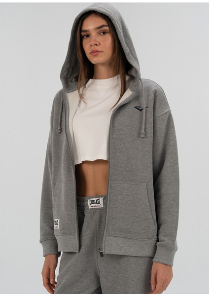 Heritage Champions Gri Fermuarlı Unisex Spor Sweatshirt