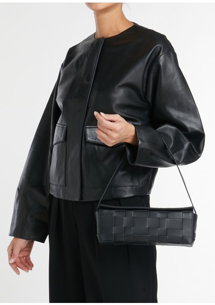 Woven East Siyah Kadın Deri Çanta fiyatları