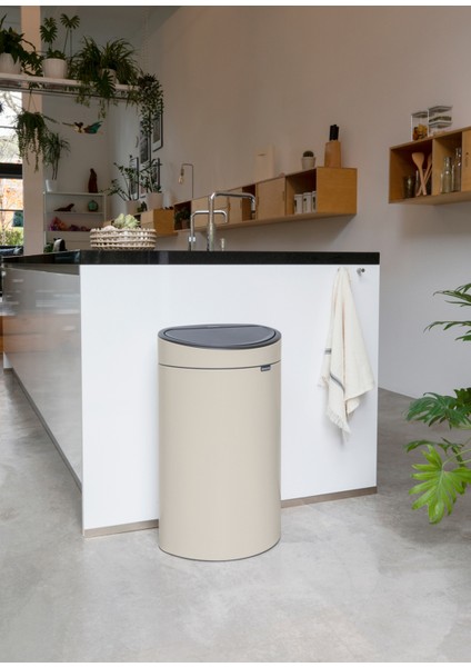 Bej Rengi Çelik Dokunmatik Mutfak Çöp Kovası 40 Lt fırsatları