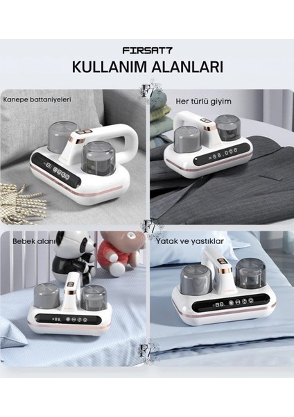 Ultrasonik Akıllı Uv Süpürge Yatak Halı Koltuk Için Sessiz Güçlü Emiş Teknolojisi Şarjlı Süpürge modelleri