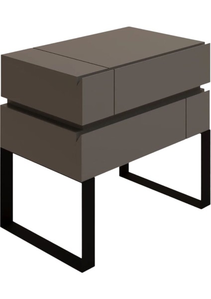 De Stijl Antrasit Lake Metal Ayaklı Komodin