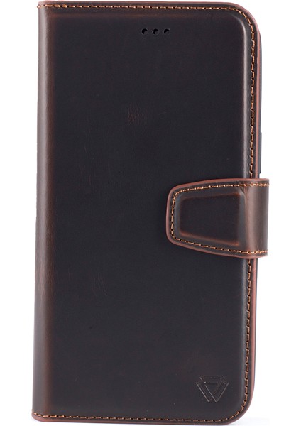 Multi Wallet iPhone 16 Plus Dark Brown Deri Telefon Kılıfı