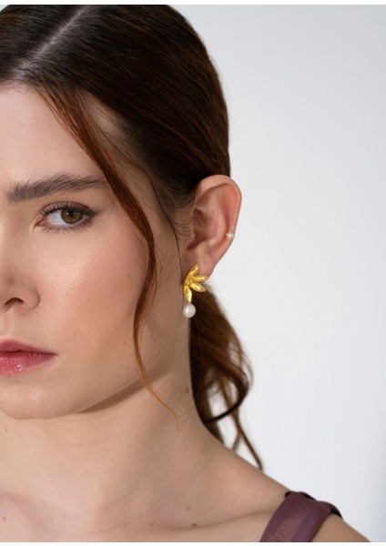 Fiora Inci 925 Ayar Gümüş Üzeri Altın Kaplama Kadın Küpe fiyatları