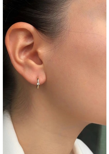 Small Hoops 14 Ayar Altın Kadın Tek Küpe fiyatları