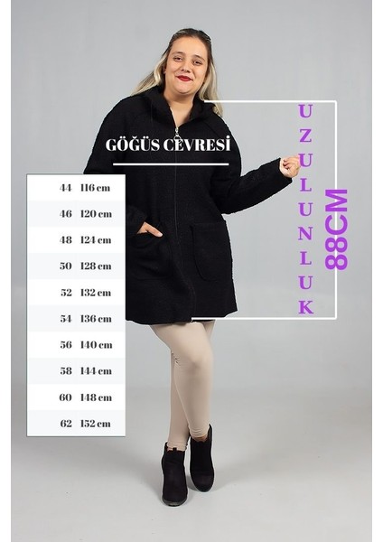 Bedeniniz Ne Olursa Olsun: Siyah Buklet Kabanda Kusursuz Şıklık fiyatları