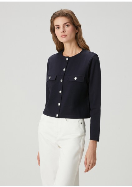 Lacivert Jersey Ceket