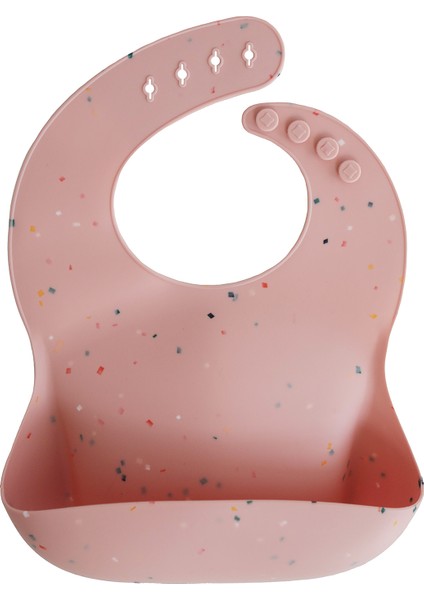 Powder Pink Confetti Silikon Kolsuz Mama Önlüğü