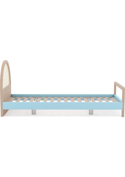 Culi Bed Doğal Ahşap Rengi ve Mavi Çocuk Yatak modelleri
