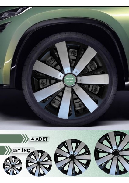 Chevrolet Spark Hb 15 Inç Jant Kapağı Çift Renk (Amblemli 4-Adet Kapak) 303