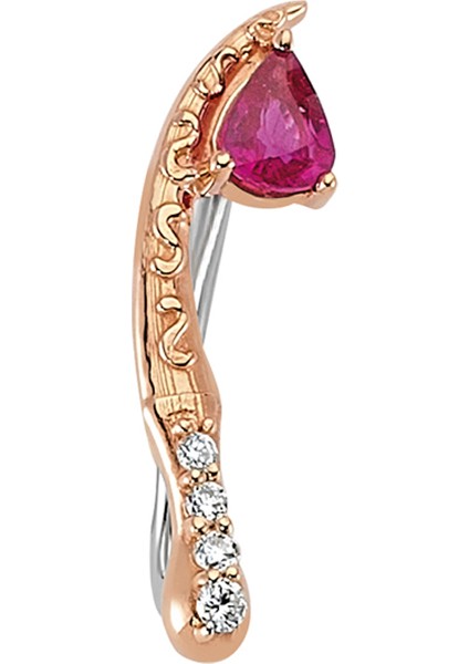 Sword Kadın Yakut Pırlanta Altın Kıkırdak Küpe