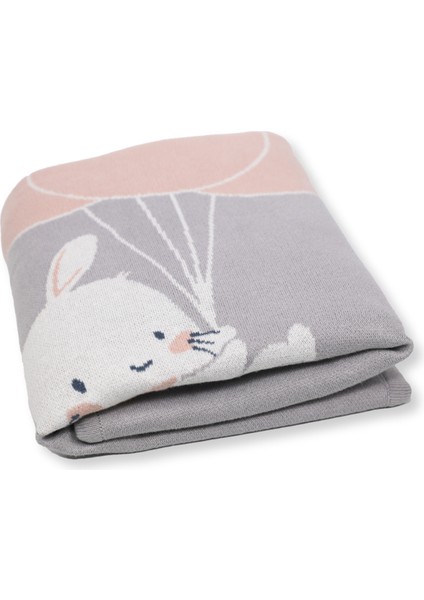 Ruby Rabbit Triko Organik Pamuk Bebek Battaniyesi 80 x 100 cm