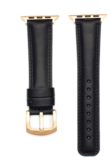 Apple Watch 38/40/41 mm Black Deri Akıllı Saat Kordon