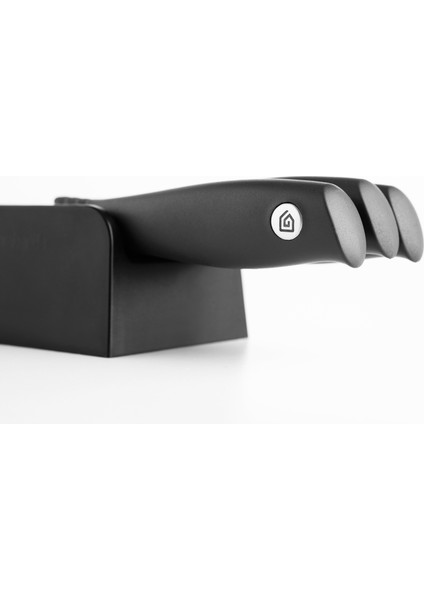 Tasty+ Koyu Gri Çekmece Içi 3'lü Çelik Bıçak Seti ve Bloğu fırsatları