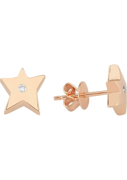 Sirius Star Kadın Tek Taş Pırlanta Altın Küpe