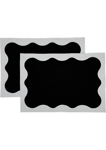 Nora Siyah 2'li Amerikan Servis 35 x 50 cm
