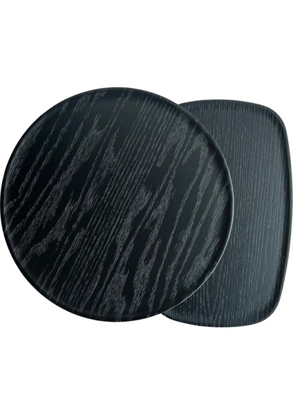 Nest Mermer Ayaklı Siyah Meşe Kaplama 2'li Yan Sehpa Seti fırsatları