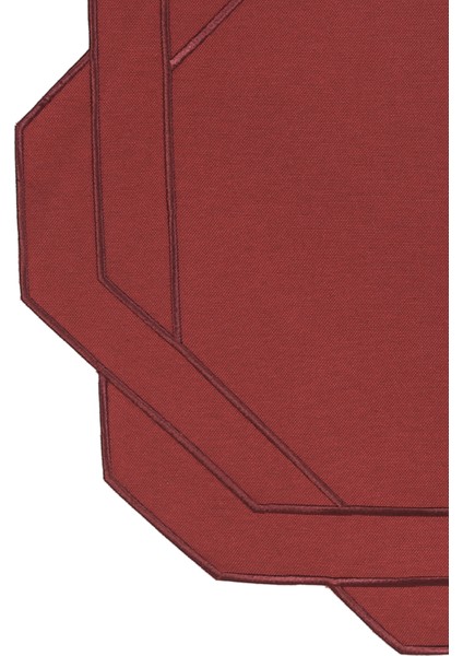 Kate Bordo Geometrik Kesim Pamuklu 2'li Amerikan Servis 42X42 cm fiyatları