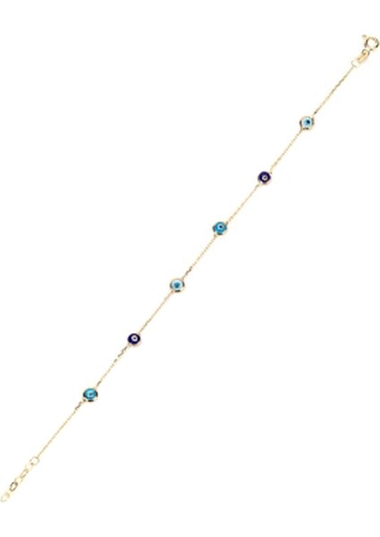 Nazar Boncuğu Kadın Altın Bileklik