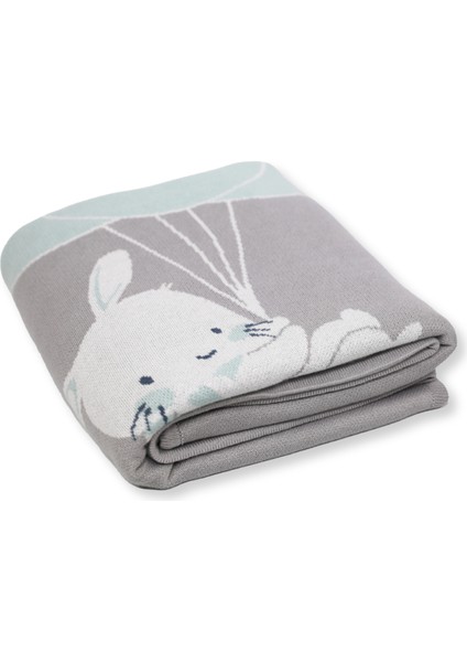 Ruby Rabbit Organik Pamuk Triko Bebek Battaniyesi 80 x 100 cm