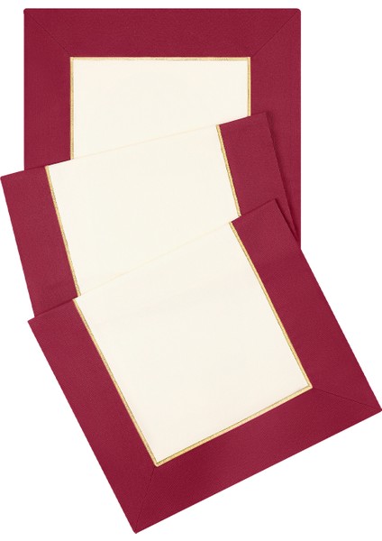 Bordeaux Whisper Bordo & Bej Kumaş Üzerine Altın Renk Işlemeli Runner 150X50 cm fiyatları