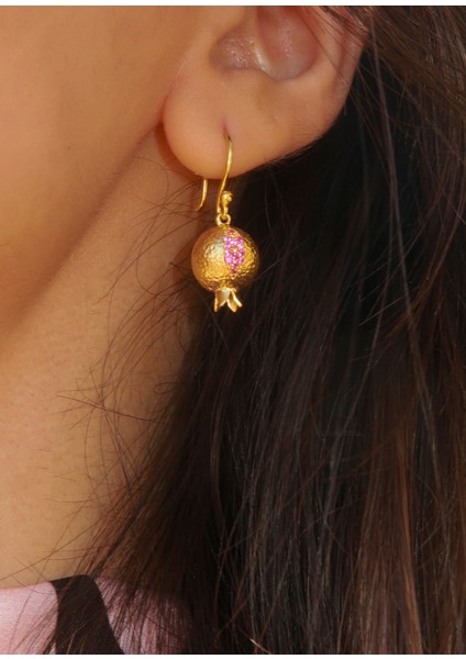 Pomona 925 Ayar Gümüş Üzeri 22 Ayar Altın Kaplama Kadın Küpe modelleri