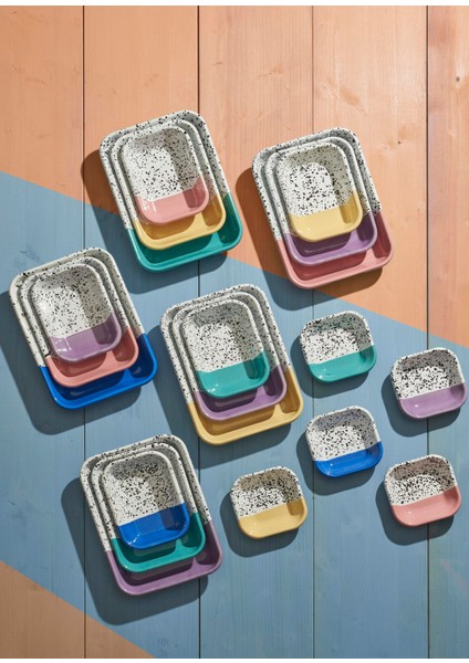 Mind Pop Mavi Emaye Kare Meze Tabağı 11 cm fırsatları