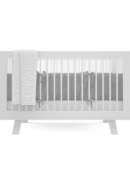 Gri Bumper Pamuklu Beşik Yan Koruma 60 x 120 cm