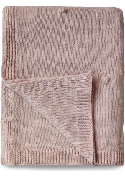Textured Dots Blush Organik Pamuk Örme Bebek Battaniyesi