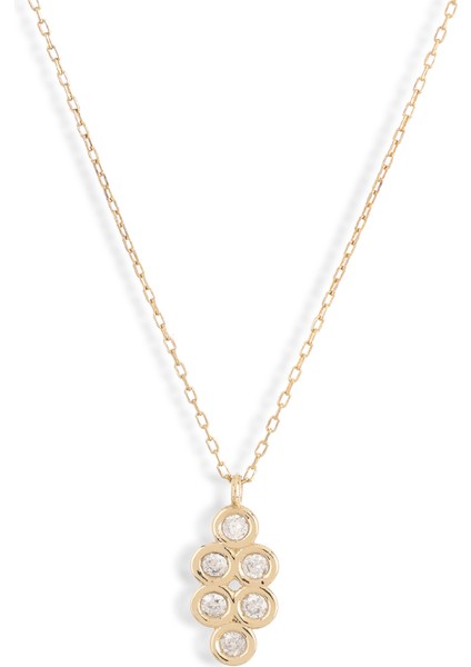 Grape Pırlanta Taşlı 14 Ayar Altın Kadın Kolye