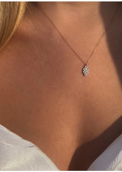 Grape Pırlanta Taşlı 14 Ayar Altın Kadın Kolye modelleri