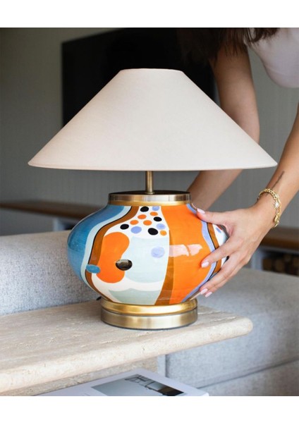 Coral El Yapımı Seramik Abajur modelleri