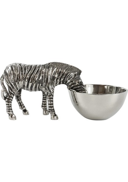 Zebra Figürlü Alüminyum Dekoratif Servis Kasesi