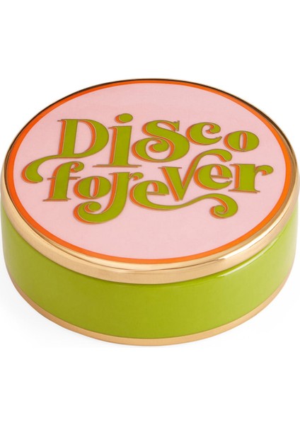 Disco Forever Yeşil Pembe Porselen Dekoratif Kutu