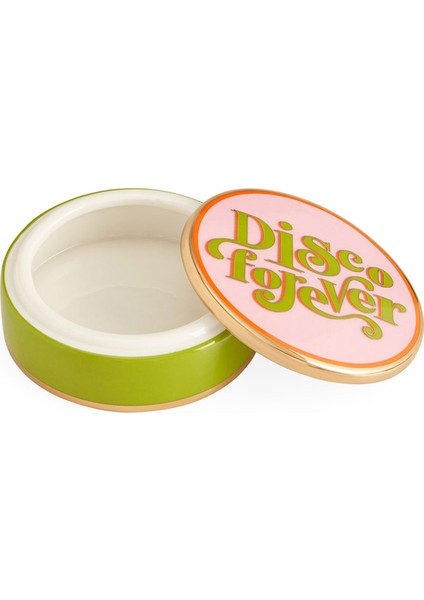 Disco Forever Yeşil Pembe Porselen Dekoratif Kutu fiyatları