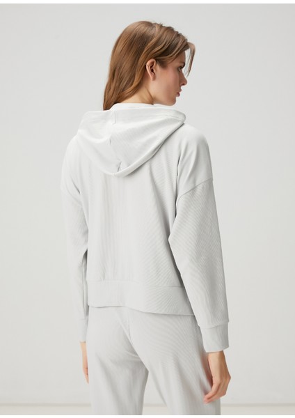 Gri Kapüşonlu Ince Ottoman Sweatshirt indirimleri
