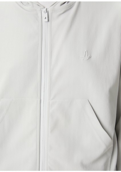 Gri Kapüşonlu Ince Ottoman Sweatshirt