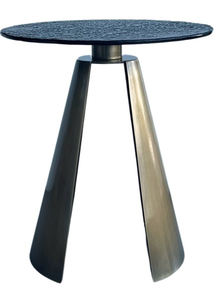 Herse Sarı Eskitme Metal Ayak Füme Cam Tablalı Yan Sehpa modelleri