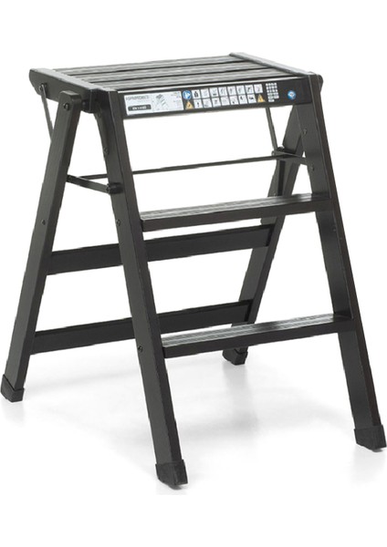 Tıalzo Ahşap Siyah Merdiven Tabure