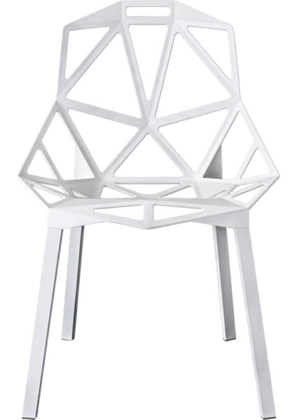 One Beyaz Alüminyum Kolsuz Bahçe Sandalyesi