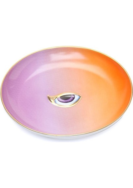 Lito Turuncu Mor Göz Detaylı Porselen Servis Tabağ modelleri