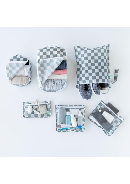 Charcoal Check 2'li Çanta Düzenleyici Seti fırsatları