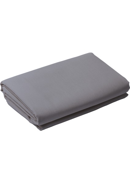 Gri Pamuk Saten Düz Çarşaf