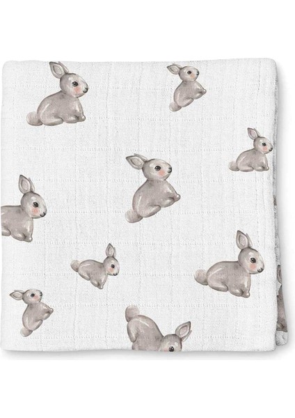 %100 Pamuk Iconique Lapin Müslin Bebek Örtüsü 120X120 cm